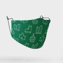Load image into Gallery viewer, Canadian Themed Christmas Face masks with adjustable straps 4 Colours