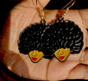 Curly Afro Earrings