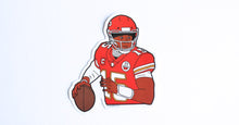 Load image into Gallery viewer, Patrick Mahomes Kansas City Chiefs soft enamel pin + stickers