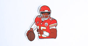 Patrick Mahomes Kansas City Chiefs soft enamel pin + stickers