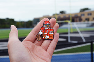 Patrick Mahomes Kansas City Chiefs soft enamel pin + stickers