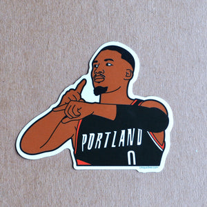 Damian Lillard Portland Trailblazers Soft Enamel Pin + 2 Stickers Gift Set