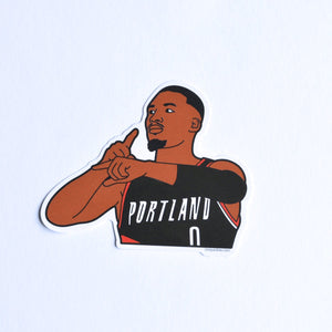 Damian Lillard Portland Trailblazers Soft Enamel Pin + 2 Stickers Gift Set