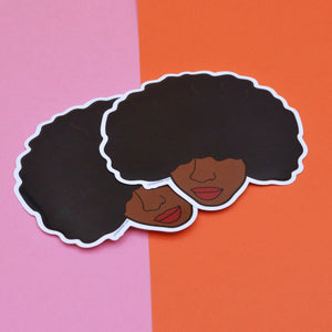 Curly Afro Earrings ( Black Girl Magic Earrings) + Stickers