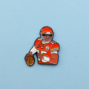 Patrick Mahomes Kansas City Chiefs soft enamel pin + stickers