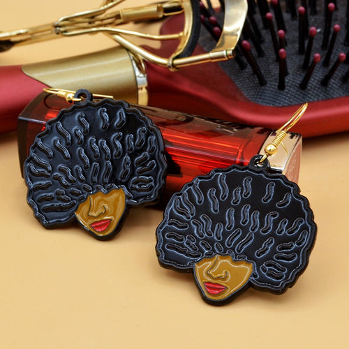 Curly Afro Earrings ( Black Girl Magic Earrings) + Stickers