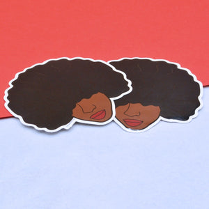 Curly Afro Earrings ( Black Girl Magic Earrings) + Stickers