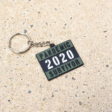 Load image into Gallery viewer, Pandemic Survivor 2020 Quarantine Keychain / Key Holder ( Canada Day Edition, Green , Black )