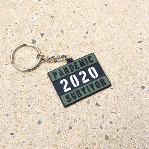 Pandemic Survivor 2020 Quarantine Keychain / Key Holder ( Canada Day Edition, Green , Black )