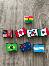 Load image into Gallery viewer, World Cup Clog Charms ( Argentina. South Korea, Ghana , Nigeria, Australia, Canada , Brazil, Mexico, USA) for 2022