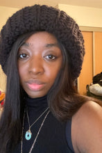 Load image into Gallery viewer, Handmade warm crochet Black beanie made in Canada ( 100% acrylic) . Warm Hat for winter