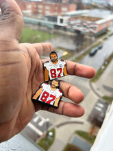 Load image into Gallery viewer, Travis Kelce Clog Charms and Soft enamel pin, Limited Edition swifty charm for Kansas City Chiefs tight end buy 5 get 1 free