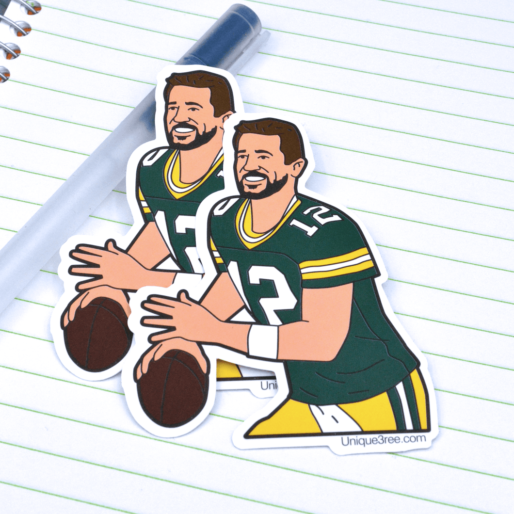 (Set of 5)Aaron Rodgers Green Bay Packers stickers