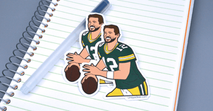 (Set of 5)Aaron Rodgers Green Bay Packers stickers