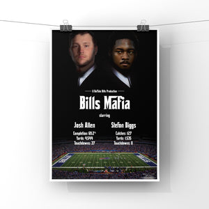 Bills Mafia Poster Stefon Diggs , Josh Allen Buffalo Bills