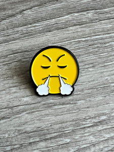 angry face emoji enamel pin