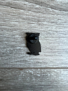 Owl emoji pin, soft enamel. Stocking stuffer fun jacket accessory