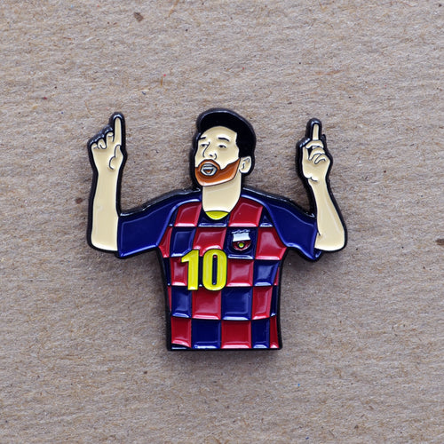 Messi celebration soft enamel pin
