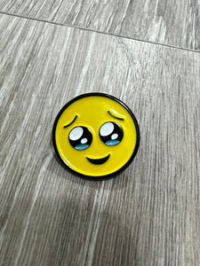 teary eyed emoji pin